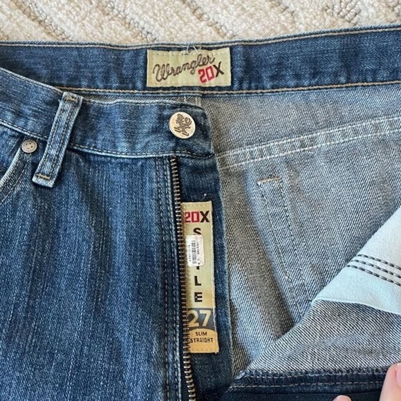 Wrangler Men’s 20X Slim Straight Denim Jeans Tall Size 31x38 - Picture 6 of 9